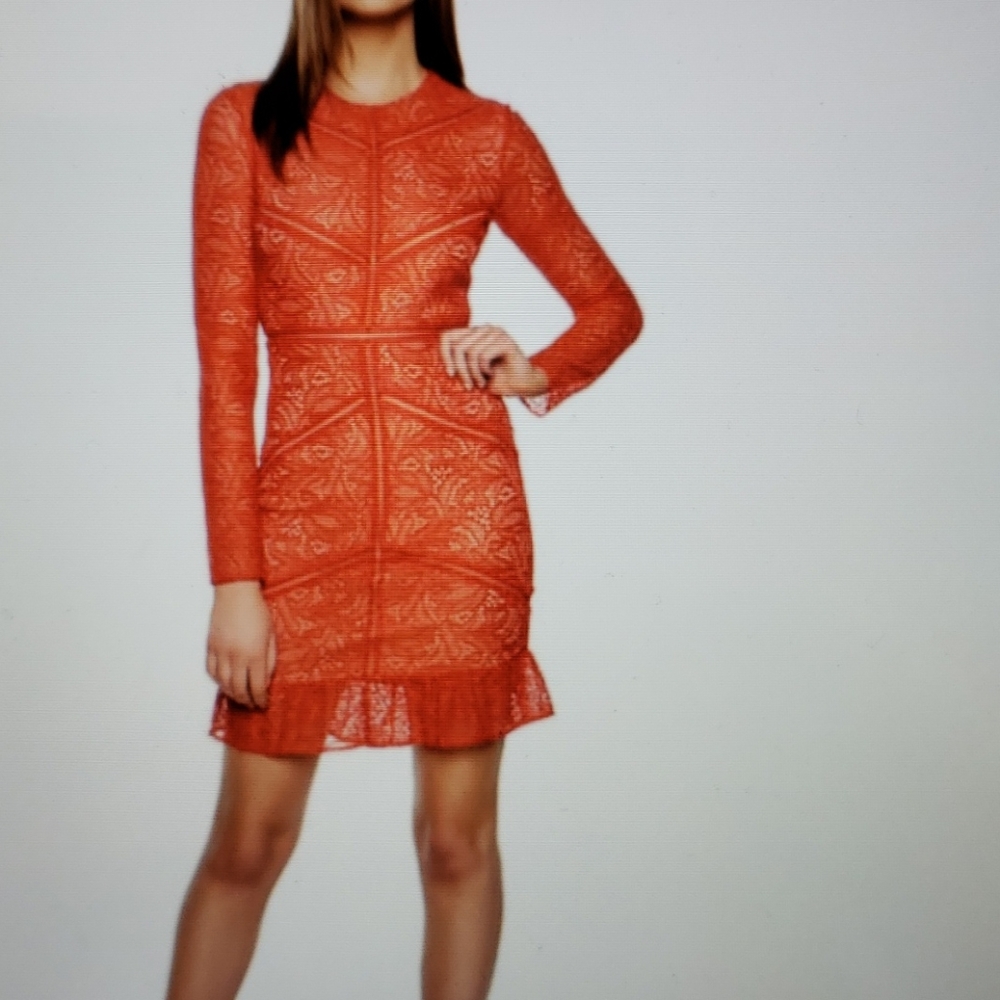 NEW Bardot Sasha Long Sleeve Lace Cocktail Dress